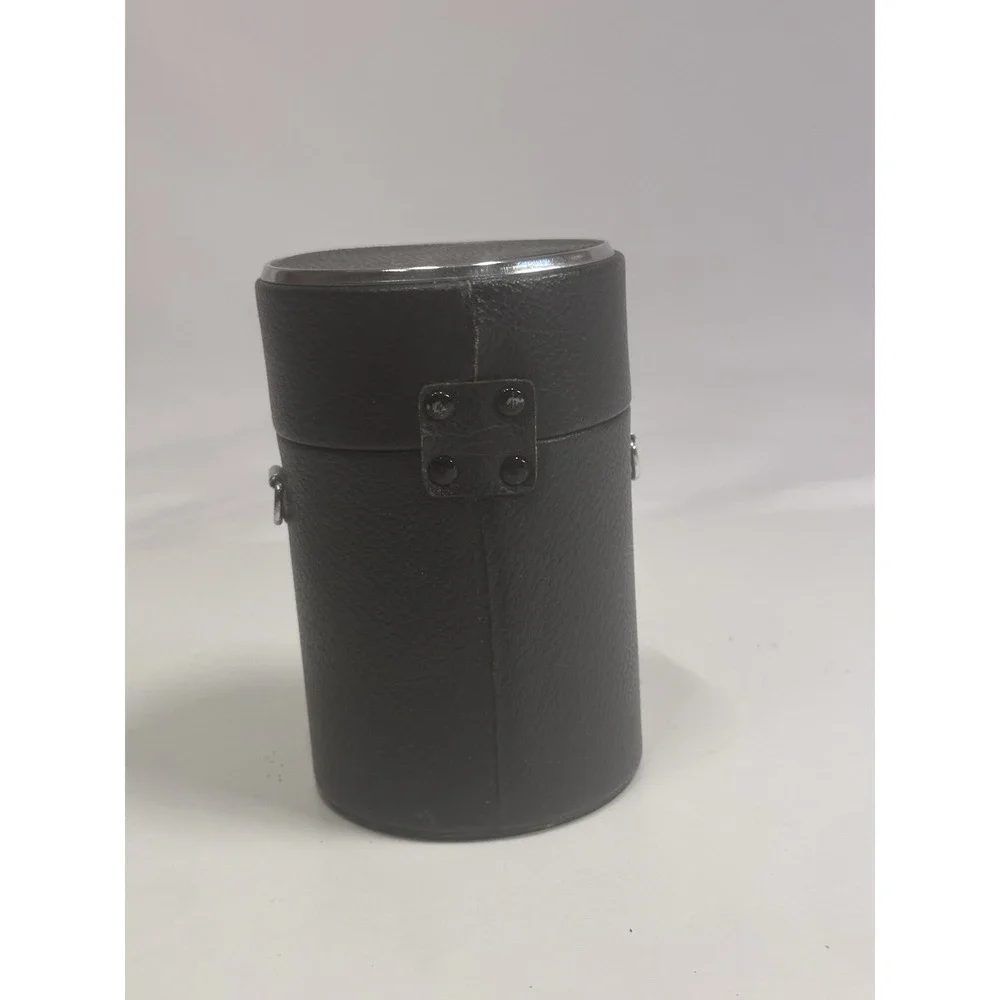 Vintage Camera Lens Carrying Case Hard Shell Black Round Storage Case